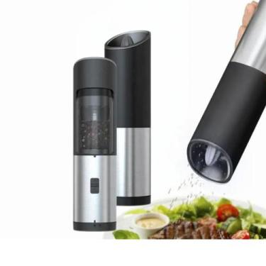 Imagem de Moedor Automático de Sal e Pimenta Elétrico  Aço Inox LED - Shophalle 