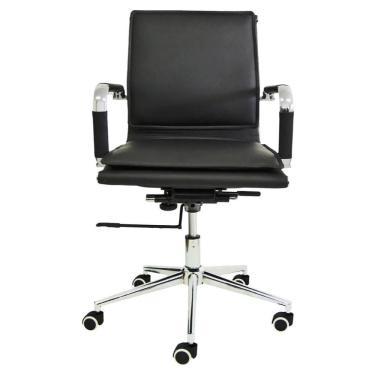 Imagem de Cadeira Diretor Pelegrin em Couro pu PEL-8003L Preta Design Charles Eames