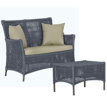 Imagem de 1 Sofá E Mesa Igapó Alumínio Marrom Corda Náutica E7 Trama Prata