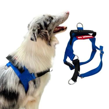 Imagem de Coleira Peitoral Anti-puxão para Cães Fortes Tamanho M - Canadá K9 (azul royal)