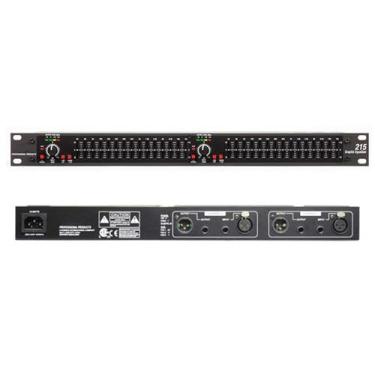 Imagem de Equalizador gráfico estéreo de 15 bandas, equalizador profissional de DJ de canal duplo, com detecção de feedback FBQ, para áudio doméstico (preto)