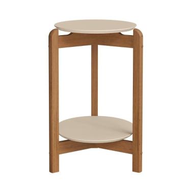 Imagem de Mesa Lateral Sala Lizz com Pés de Madeira Maciça