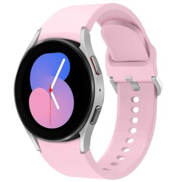 Imagem de KIMAIXA Compatível com Samsung Galaxy Watch 5 de 40 mm e 44 mm/5 Pro 45 mm/4 44 mm e 40 mm/Galaxy Watch 4 Classic 42 mm e 46 mm, silicone macio, areia rosa