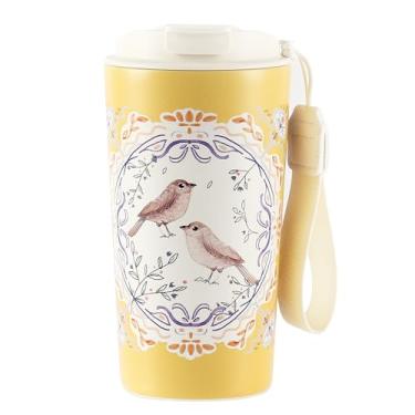 Imagem de Xícara de café de aço inoxidável 304 de 500 ml, 304ss, caneca de café Tritan, copo de café de aço inoxidável isolado, copo de café gelado reutilizável, caneca de viagem de café quente com canudo