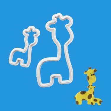 Imagem de Conjunto de moldes em relevo de biscoito de girafa - 2 peças/conjunto