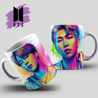Imagem de Caneca BTS Suga J-Hope Jungkook RM VJin e Jimin Kpop Colorida Cerâmica