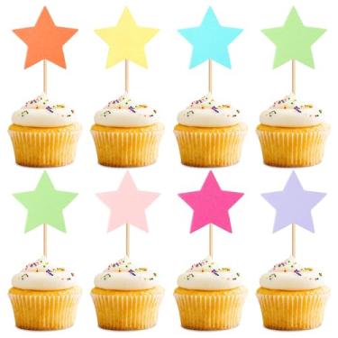 Imagem de Ercadio 35 PCS Little Star Cupcake Toppers Colorful Twinkle Star Cupcake Picks Wedding Engagement Bridal Shower Baby Shower Birthday Party Cake Decorations Supplies