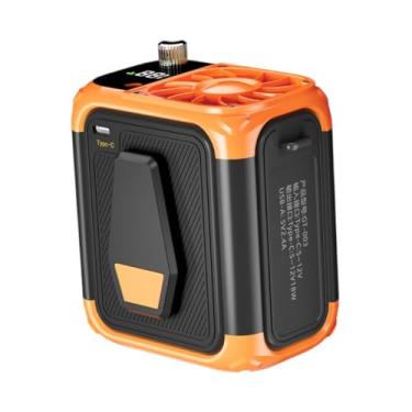 Imagem de Ｂｅｓｇａ Ventilador de cinto vestível pendurado no pescoço tipo C, carregador de cintura pendurado, ventilador de resfriamento pessoal para trabalhos ao ar, Laranja