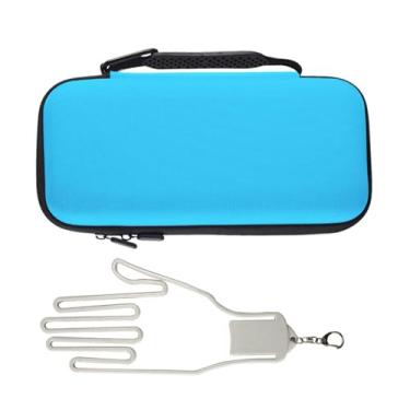Imagem de Vaveren Estojo para luvas de golfe, recipiente para bolas de golfe com formato de luva, 2 divisórias, bolsa de transporte, organizador de golfe para, Azul