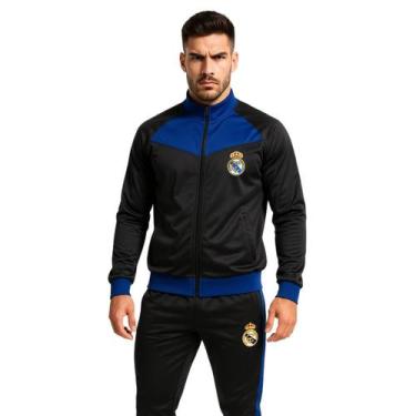 Imagem de Agasalho Real Madrid Conjunto Masculino Jaqueta Calça Balboa, Preto, A