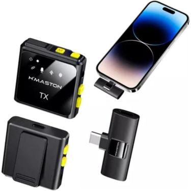 Imagem de Microfone Sem Fio Tipo-c Duplo Lapela Profissional Android Cor Mk11