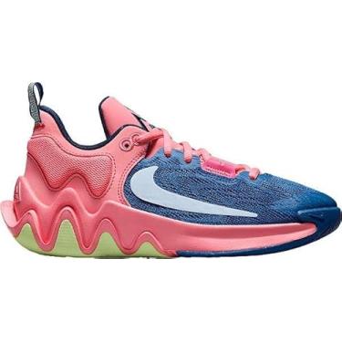 Imagem de Nike Giannis Immortality 2 (criança pequena), Olhar rosa/azul marina escuro/pouco volt/azul celestine, 20