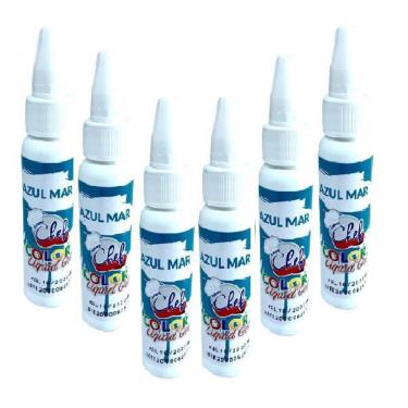 Imagem de Kit 6 Corantes Liquido Gel Azul Mar 25G Iceberg