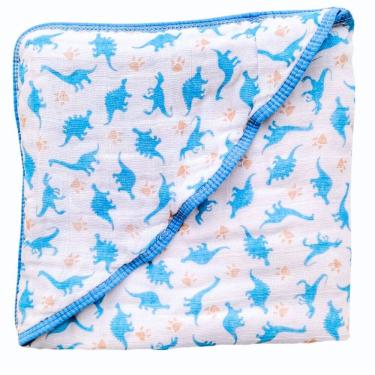 Imagem de Toalha de Banho Bebe Fralda Soft com Capuz 100% Algodão Enxoval Menino Grossa 3 camadas Enxoval