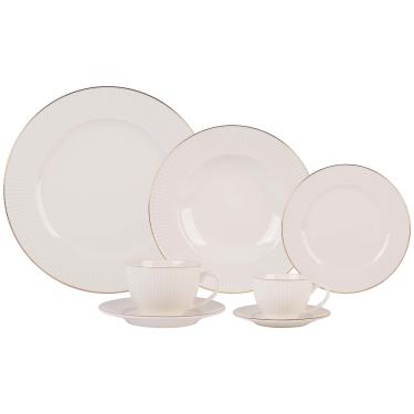Imagem de Aparelho de Jantar 42 Peças Lavish em Porcelana L´hermitage Branco