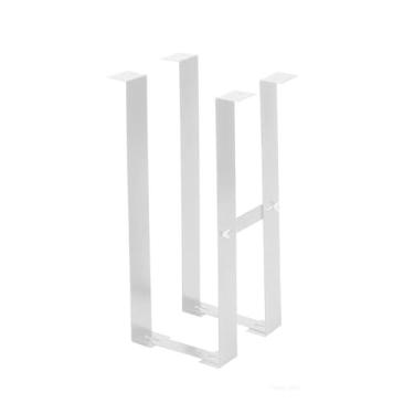 Imagem de Suporte para CPU, suporte de torre de PC, montagem sob mesa, suporte de CPU de largura ajustável, suporte de aço para host de PC, carga máxima de 25 kg, suporte de CPU branco/preto (branco)