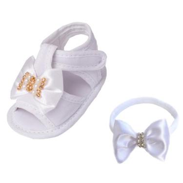 Imagem de Sapatinho Bebê Menina Sandália E Faixa de Cetim Ref.192 - Galera do Pe