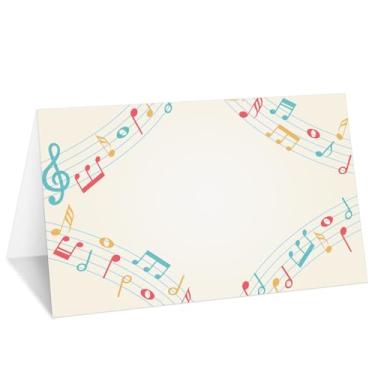 Imagem de Cartões musicais de festa, conjunto de 25 cartões de nome de barraca para mesa, etiqueta de comida para casamento, chá de bebê, artigos de jantar de aniversário -012