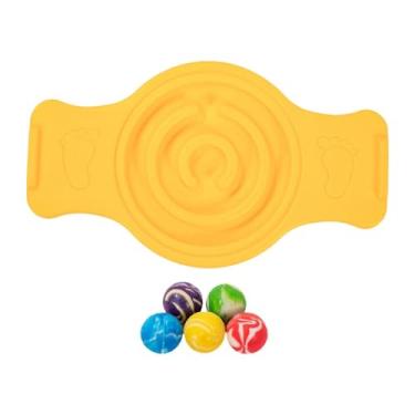 Imagem de Lljsszr Prancha de Equilíbrio, Labirintos, Gangorra, Treinamento Sensorial, Disco de Fitness Divertido, Multifuncional, Prancha de Estabilidade Oscilante para, Amarelo