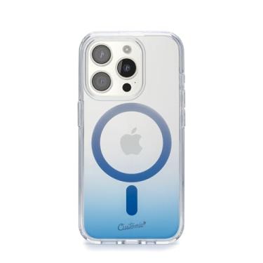 Imagem de Customic Capinha Case Capa para Celular iPhone 15 Pro (6.1"), Impactor Clear Anti Impacto Proteção Militar 2 metros contra quedas, Compatível Mag-Safe, Antiamarelamento, Transparente e Gradiente Azul