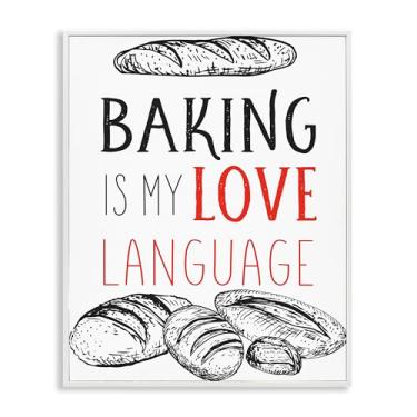 Imagem de Stupell Industries Baking My Love Language Design de arte giclée emoldurado branco por Diane Labombarbe, 20 x 16