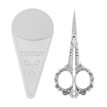 Imagem de TTCHICUT Tesoura Prateada Multiuso Com Bainha - Bordado De Costura Afiado Para Escritório, Casa, Escola E Artesanato