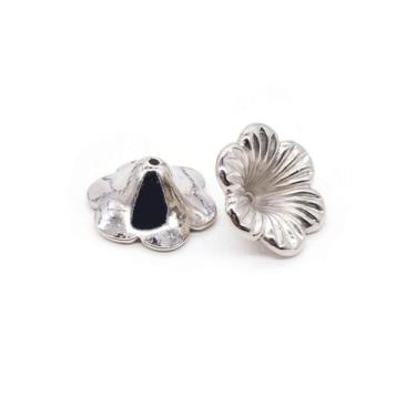 Imagem de Miçanga Passante Flor Abs Níquel 6 Pétalas 20mm 100pçs 100g - Macall