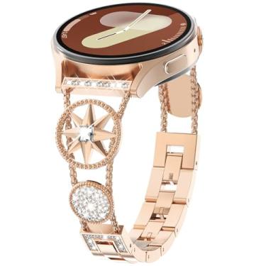 Imagem de WINGLE Pulseira brilhante para Samsung Galaxy Watch 7/FE 6 5 4 mm e 44 mm/5 Pro de 45 mm, estrela de diamante de 20 mm para Active 2/Watch 6/4 Classic 47 mm, 43 mm, 46 mm e 42 mm/Watch 3 de 41 mm