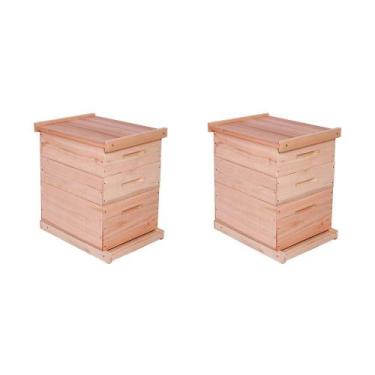 Imagem de Caixa Abelha Padrão Langstroth Eucalipto 2 Melgueiras KIT 2 UNIDADES -