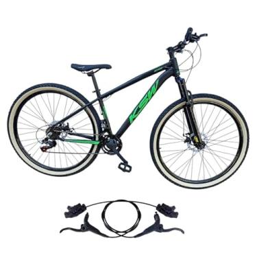 Imagem de Bicicleta Aro 29 Ksw Adulto 21 velocidades Suspensão Dianteira 80mm Pneu Faixa Amarelo Freio Hidraulico (PRETO/VERDE, 17)