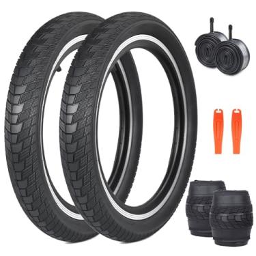Imagem de MEGHNA Conjunto de pneus de bicicleta infantil 50.8 cm BMX 50.8 cm x 6.1 cm (60-406) Pneu de substituição dobrável antiderrapante para todos os terrenos para bicicleta Cruiser Bike Mountain Bike