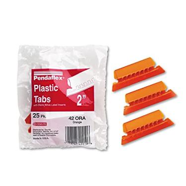 Imagem de Pendaflex Abas de pasta suspensa, 5 cm, laranja transparente, 25 abas e inserções por pacote (42 ORA)