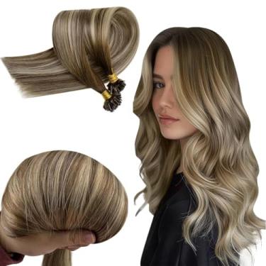 Imagem de RUNATURE Extensões De Cabelo Humano U Tip Balayage Walunt Castanho Ombré Loiro Acinzentado Mix Light Hot Fusion Liso Pontas Completas 16" 50G 50S