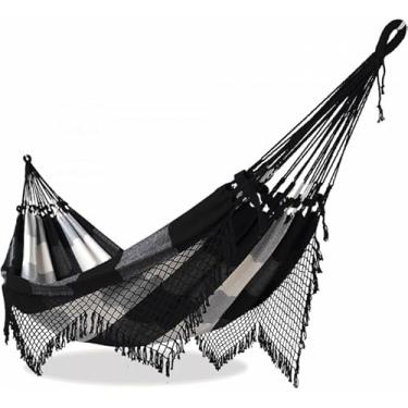 Imagem de REDE DE DESCANSO CASAL GRANDE LUXO PERNAMBUCANA(Preto Xadrez)