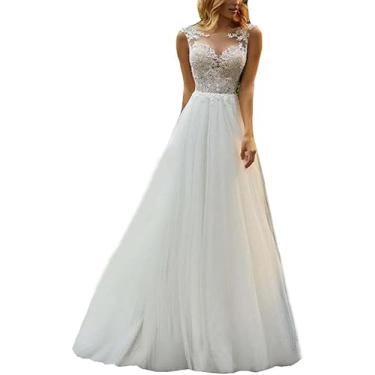 Imagem de Vestido De Festa Feminina Vestido Longo, Ombro Duplo Em Torno Do Pescoço Vestido De Noiva, Vestido De Festa De Baile, Elegante Chão Vestidos De Dama De Honra, Off-white, 52