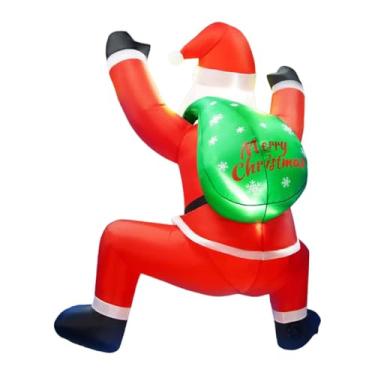 Imagem de UGPLM Decoração de quintal inflável de 6 pés para Papai Noel pendurado, decoração de Natal, gramado criativo, adereços gigantes para escalada, Papai Noel, Style a