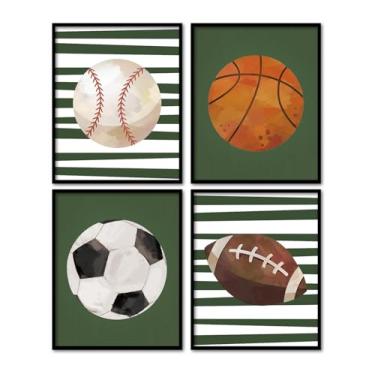 Imagem de foedor Decoração de parede de quarto verde-oliva, pôsteres de futebol para meninos, decoração de parede de futebol para quarto de meninos, decoração esportiva para quarto de meninos, arte de parede