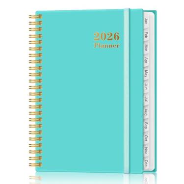 Imagem de Agenda 2026 para mulheres e homens - Agenda mensal e semanal de janeiro de 2026 a dezembro de 2026, planejamento estudantil com 12 abas para material escolar de escritório, bolso interno, 16,3 cm x