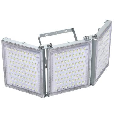 Imagem de STASUN Holofote LED 900W, iluminação de estádio mini série, 90000LM 6000K branco luz do dia, IP66 impermeável, 3 painéis ajustáveis, holofote externo para futebol, quadra de basquete, tênis, campo de