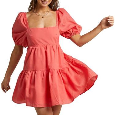 Imagem de Vestido feminino Shy Velvet para festa casual, mini algodão vermelho