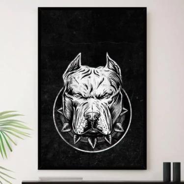 Imagem de Genérico, Quadro Cachorro Pitbull De Raça Decorativo A4 23x33cm