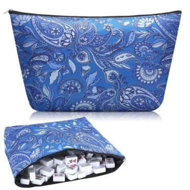 Imagem de Bolsa de Mahjong Sanwuta Soft American Mahjong Blue Paisley