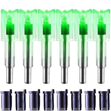 Imagem de KEAUP Pacote com 6/3 Nocks iluminados para parafusos de besta com buchas iluminadas de besta de 723,9 cm/0,754,4 cm/0,762 cm/0,762 cm/0,762 cm/0,774 pol/774.7 cm buchas iluminadas de besta de alta
