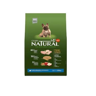 Imagem de Ração Guabi Natural para Cães Adultos de Raças Pequenas sabor Frango & Arroz Integral 10,1 Kg