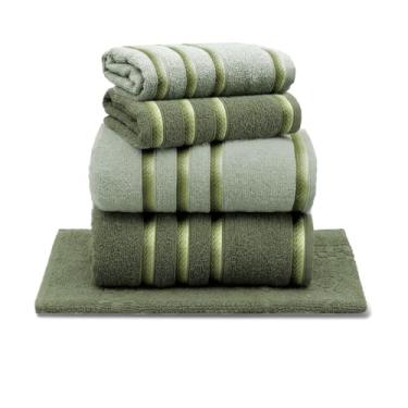 Imagem de Jogo de Toalhas Appel Classic, 5 Peças, 100% Algodão, 390g/m² (Verde Bandeira/Verde Ervas)
