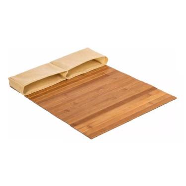 Imagem de Esteira Bandeja Bambu Apoio Porta Copo Sofá Suporte Controle - Kadê