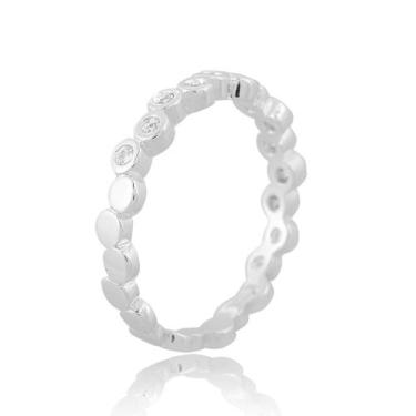 Imagem de Anel Aparador Banhado Prata 925 Legítima bolinhas com Pedras - Papillo