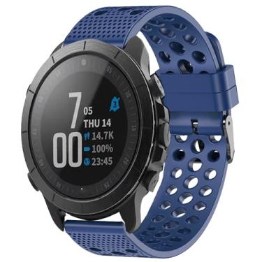Imagem de Lamshaw Pulseira de relógio inteligente Wahoo ELEMNT Rival, pulseira de silicone de substituição com fivela de metal compatível com smartwatch Wahoo ELEMNT Rival (1, azul)