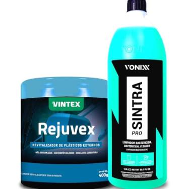 Imagem de Kit Limpador Sintra Pro Vonixx 1.5l Revitalizador Plástico Rejuvex 400g Vintex