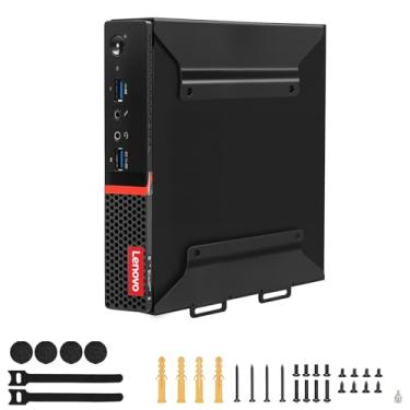 Imagem de Suporte VESA para mini PC compatível com Lenovo Thinkcentre Tiny M90q Gen2, M80q Gen3, M90q Gen3, M90q Gen2, M70q Gen2, M60e, M75q Gen2, Montagem sob mesa e parede, 75 x 75 mm ou 100 x 100 mm Suporte